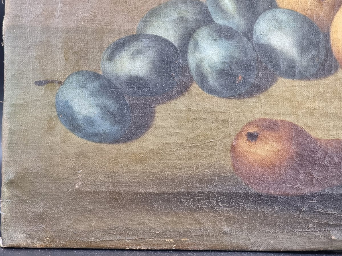 Coppia di nature morte con frutta in cornici argentate, fine Settecento – inizi Ottocento-photo-5