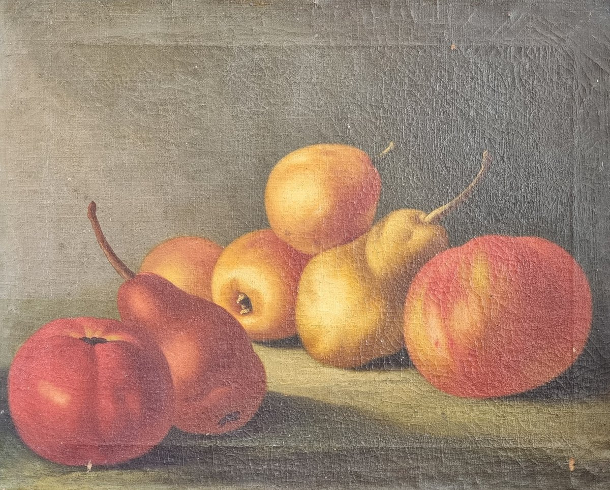Coppia di nature morte con frutta in cornici argentate, fine Settecento – inizi Ottocento-photo-6