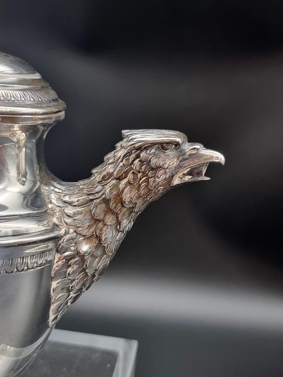 Caffettiera in argento 800, stile neoclassico, Italia, XX secolo-photo-2