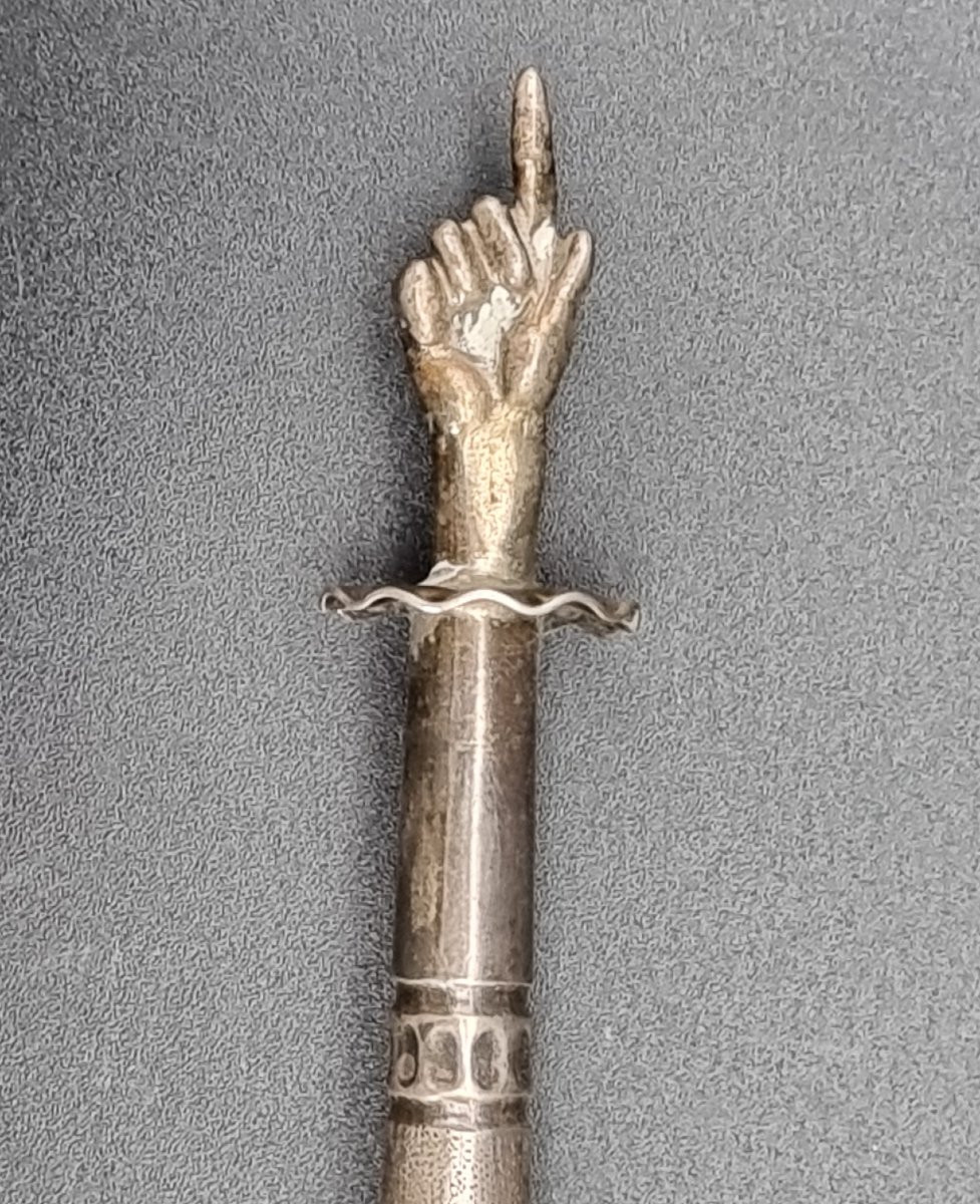 Yad da Torah in argento russo “84 zolotnik”, fine XIX‑inizio XX secolo – 23 cm, 56 g-photo-2