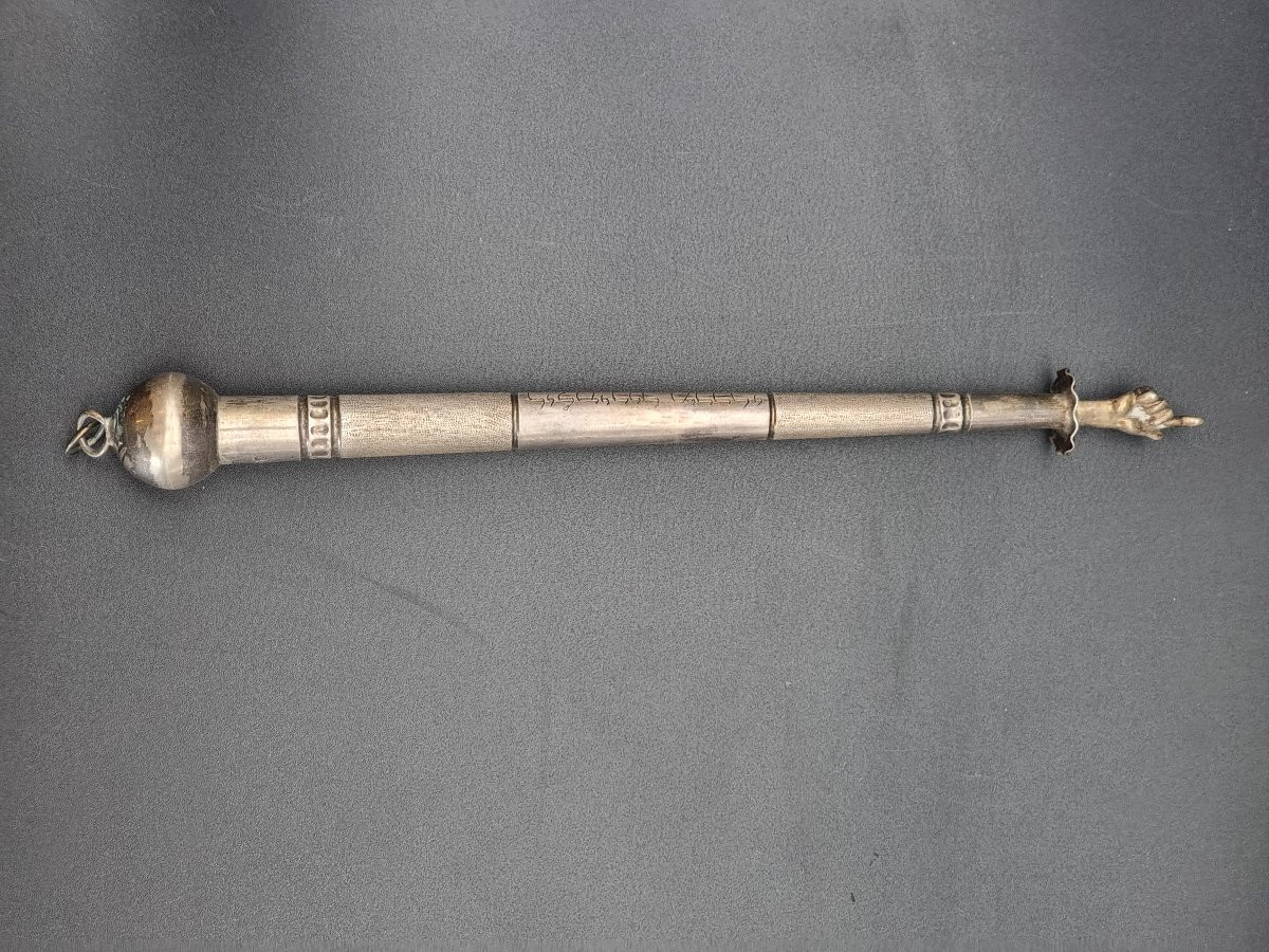 Yad da Torah in argento russo “84 zolotnik”, fine XIX‑inizio XX secolo – 23 cm, 56 g-photo-2