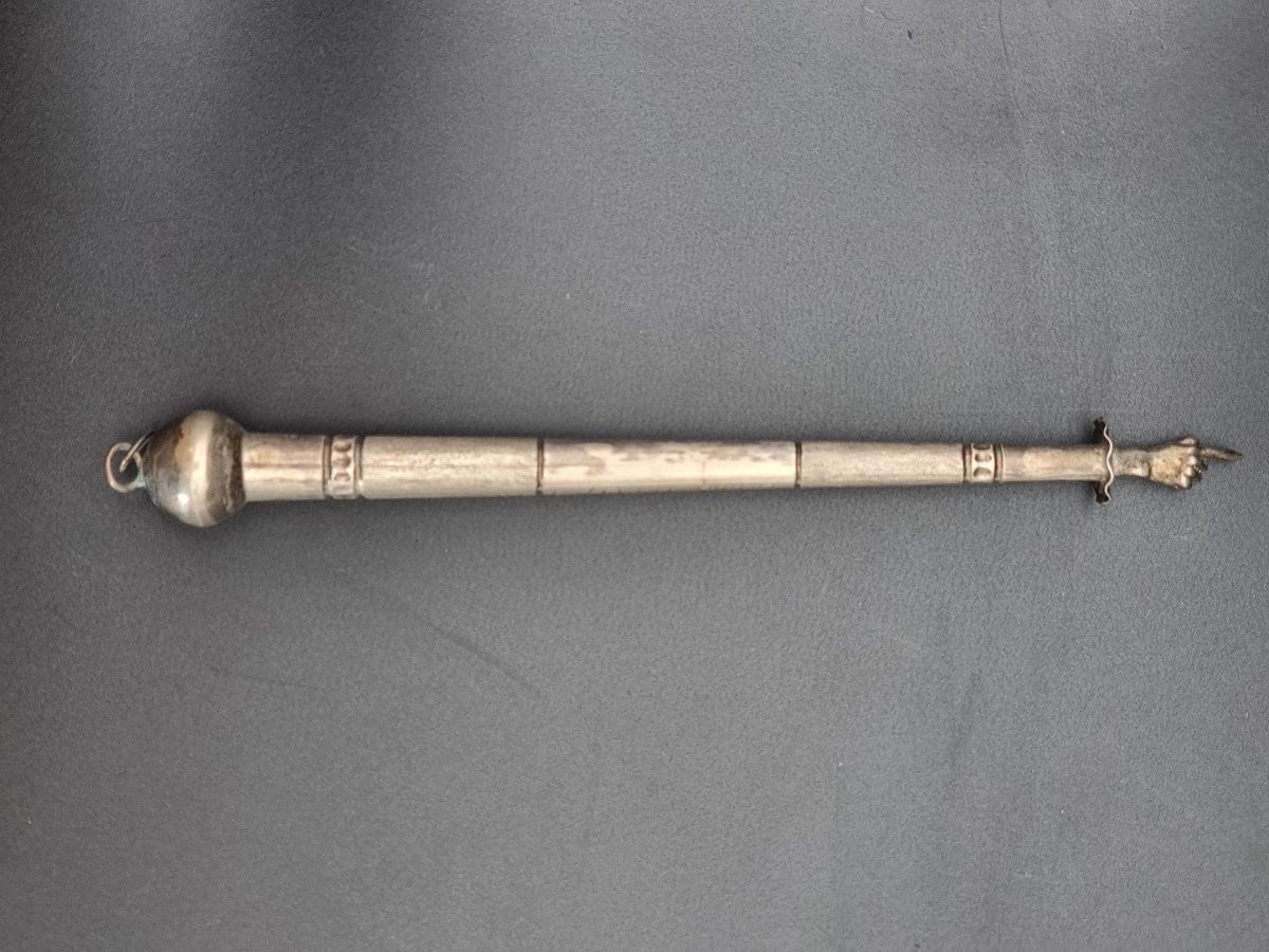 Yad da Torah in argento russo “84 zolotnik”, fine XIX‑inizio XX secolo – 23 cm, 56 g-photo-3