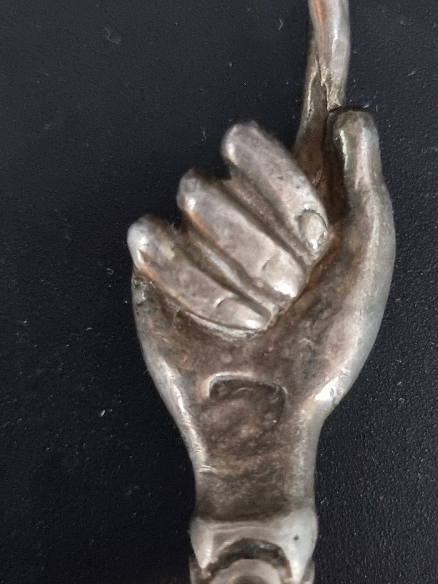 Yad da Torah antica in argento cesellato, probabile produzione russa, fine XIX secolo – 22 cm, -photo-2