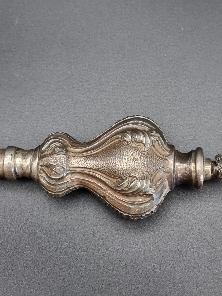 Yad da Torah antica in argento cesellato, probabile produzione russa, fine XIX secolo – 22 cm, -photo-4