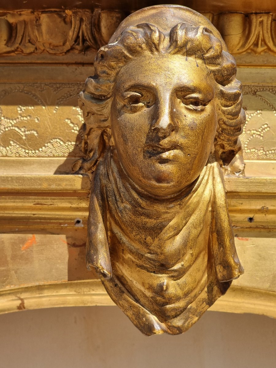 Grande fregio decorativo dorato in pastiglia, ambito nord-italiano, periodo Impero (primo quart-photo-3