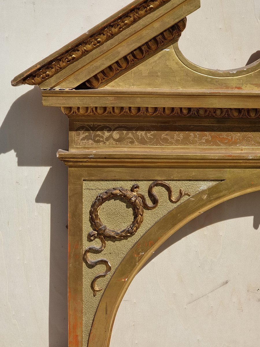 Grande fregio decorativo dorato in pastiglia, ambito nord-italiano, periodo Impero (primo quart-photo-5