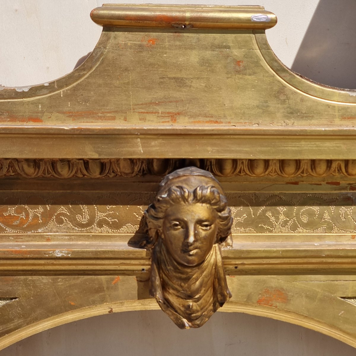 Grande fregio decorativo dorato in pastiglia, ambito nord-italiano, periodo Impero (primo quart-photo-6