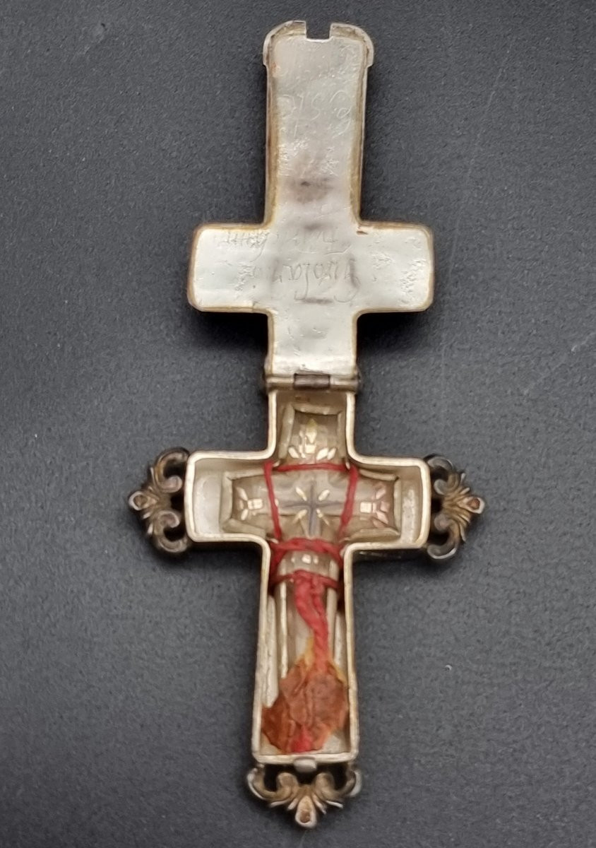 Croce reliquiario in argento incisa, Girolamo Franchini, Este 1763-photo-4