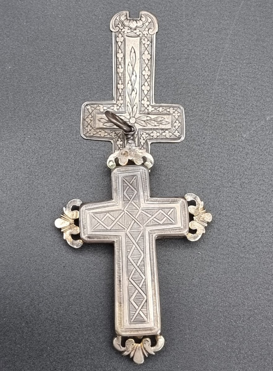 Croce reliquiario in argento incisa, Girolamo Franchini, Este 1763-photo-2