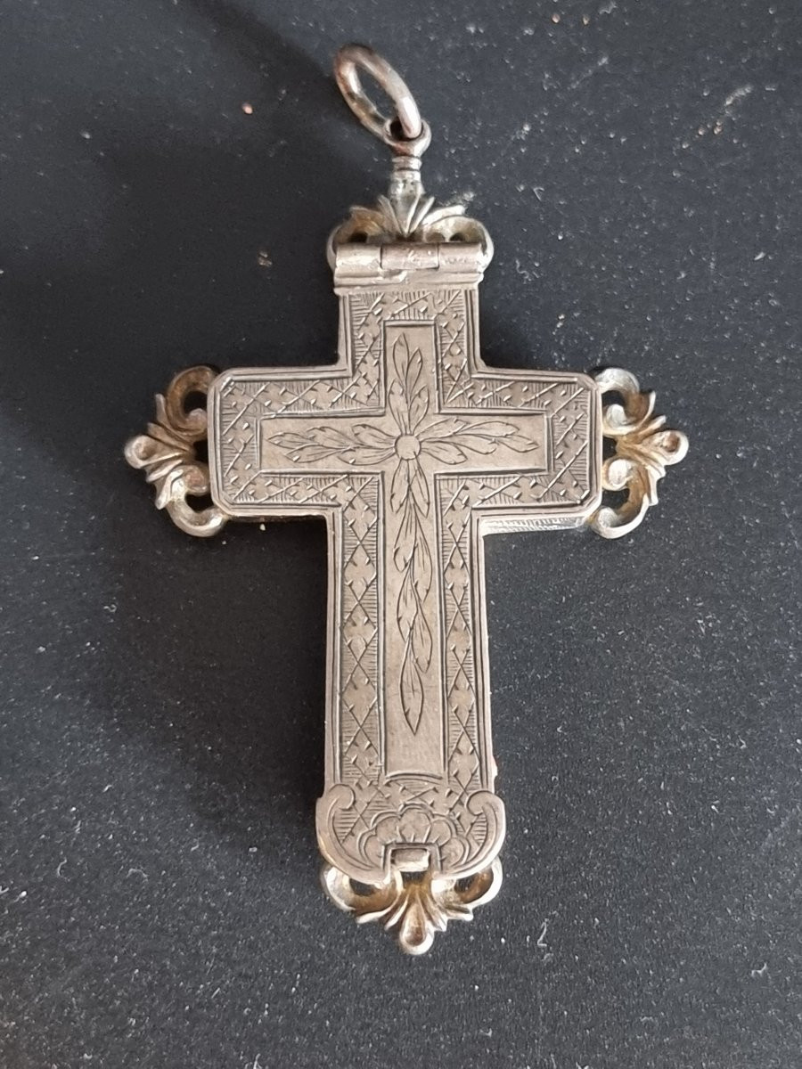 Croce reliquiario in argento incisa, Girolamo Franchini, Este 1763-photo-4