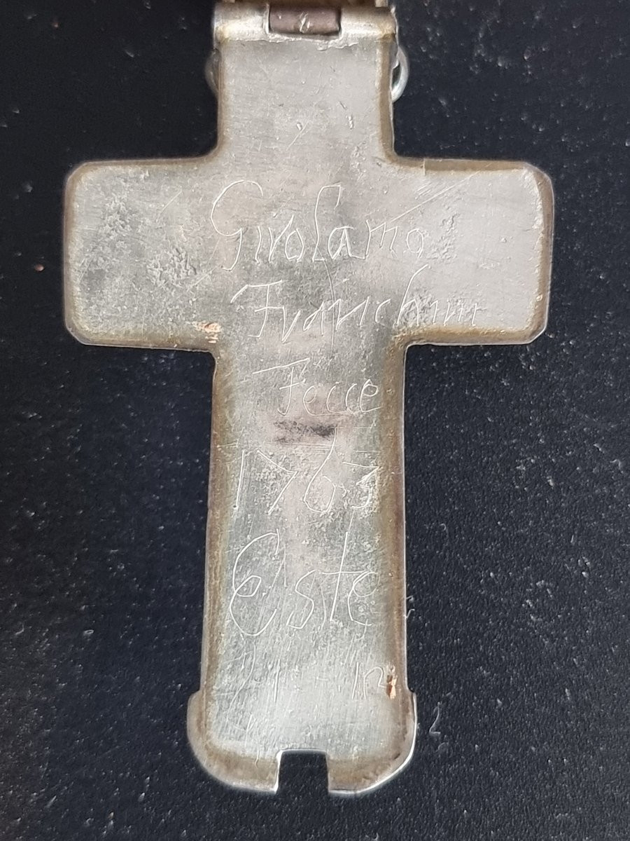 Croce reliquiario in argento incisa, Girolamo Franchini, Este 1763-photo-5