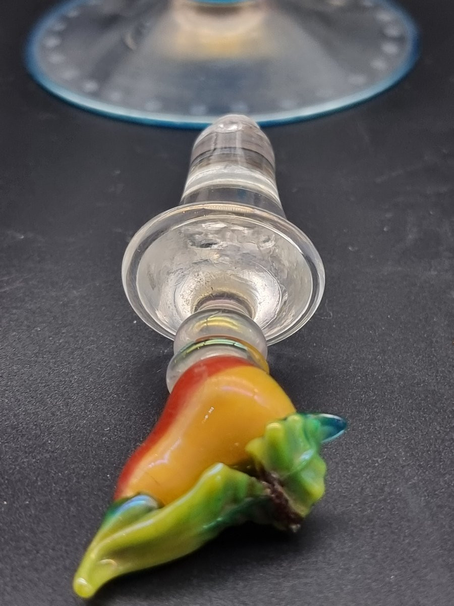 Vaso veneziano in vetro soffiato inciso e iridescente Murano, fine XIX – inizi XX sec.-photo-1