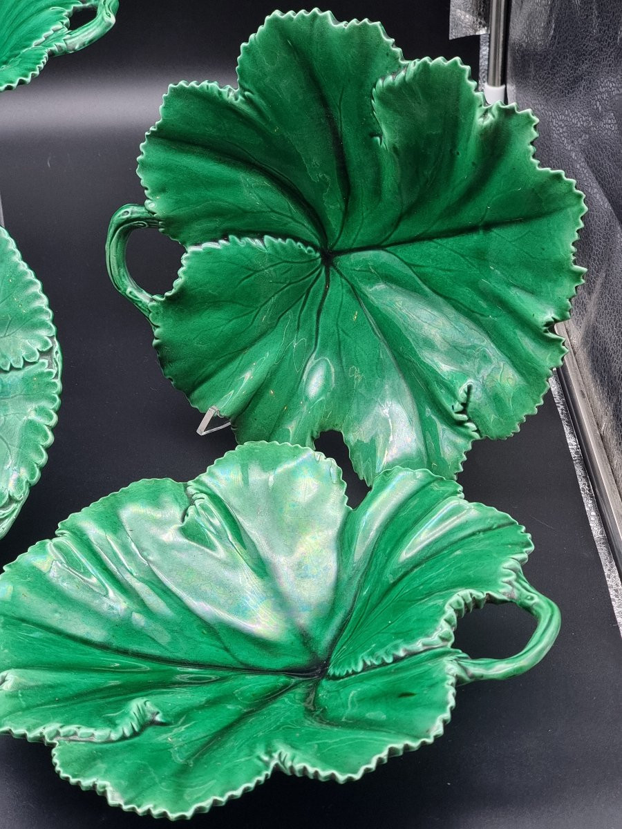 Servizio di piatti in maiolica verde Copeland & Garrett, Inghilterra, XIX secolo-photo-2