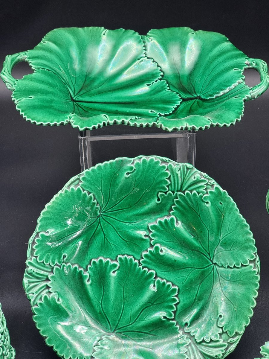 Servizio di piatti in maiolica verde Copeland & Garrett, Inghilterra, XIX secolo-photo-3