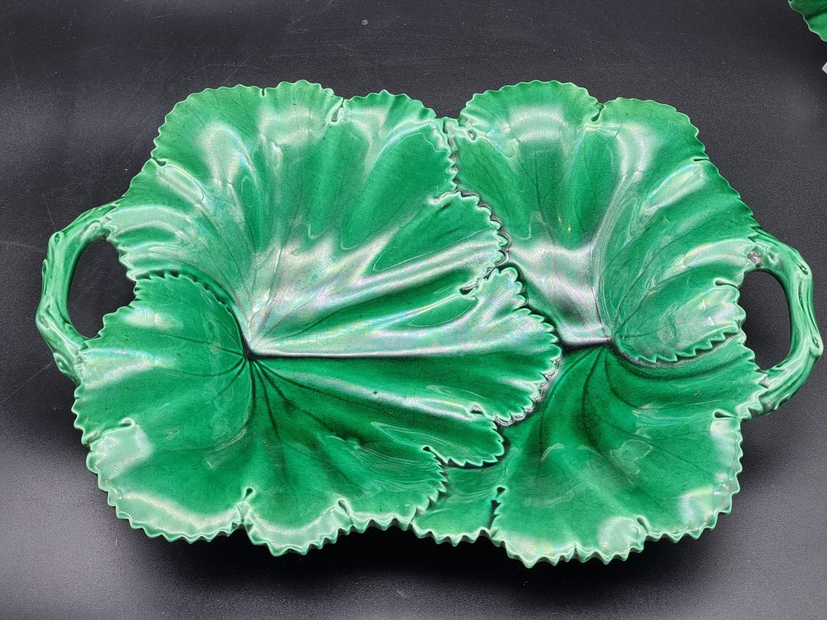 Servizio di piatti in maiolica verde Copeland & Garrett, Inghilterra, XIX secolo-photo-4