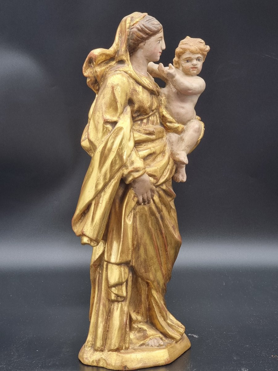 Madonna con Bambino lignea dorata e policroma, fine XIX – inizi XX secolo-photo-2