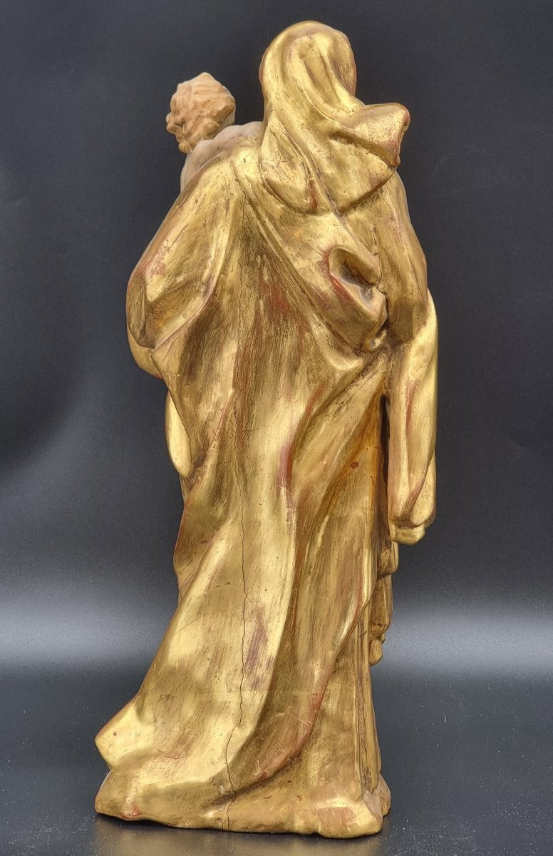 Madonna con Bambino lignea dorata e policroma, fine XIX – inizi XX secolo-photo-3