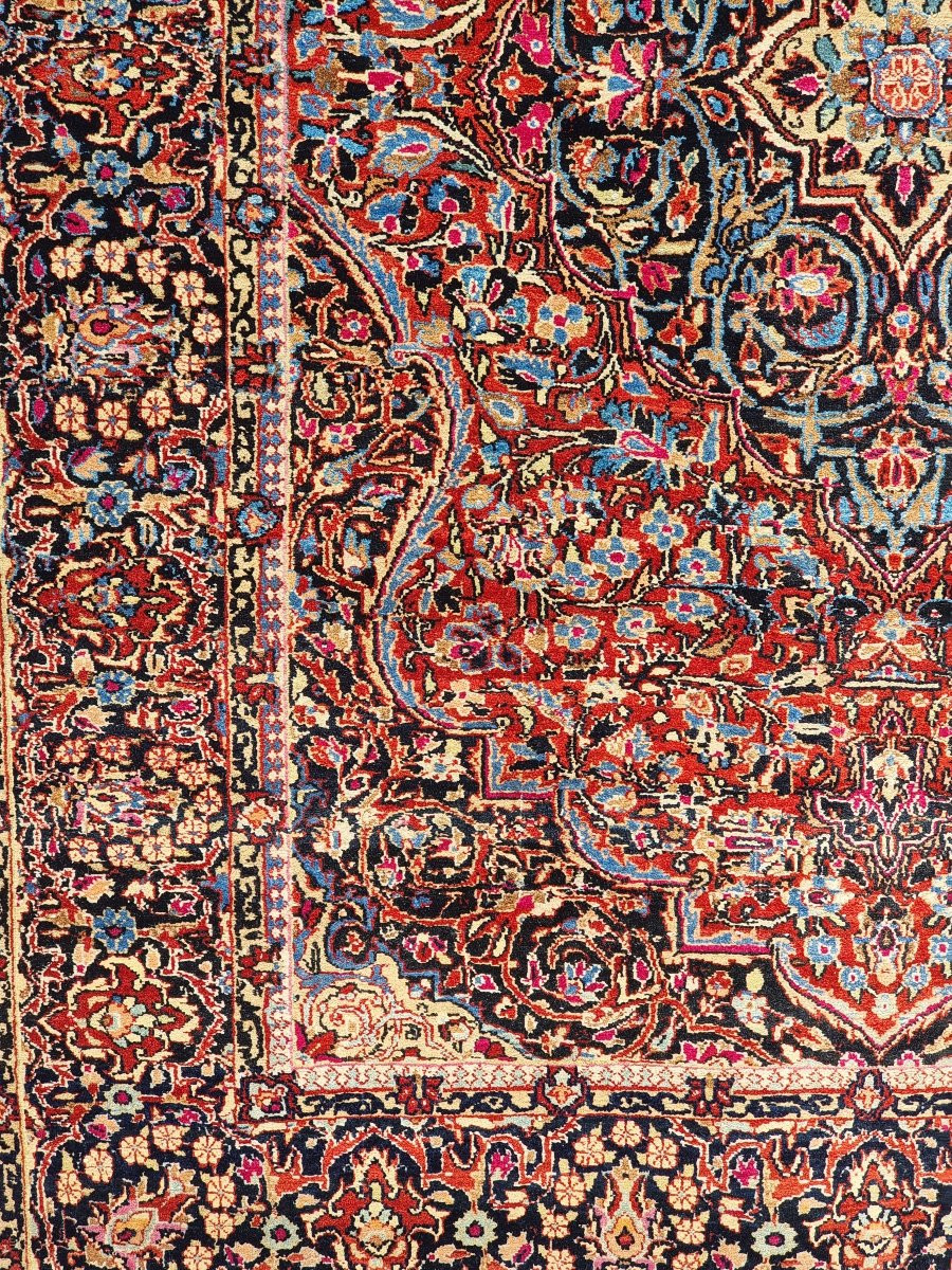 Tappeto persiano Kashan annodato a mano – fine XIX / inizi XX secolo – 208 × 140 cm-photo-1