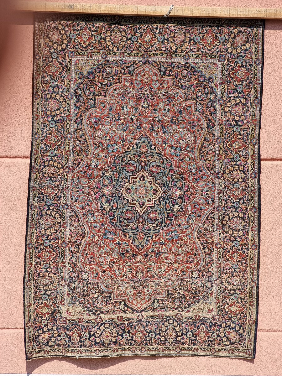 Tappeto persiano Kashan annodato a mano – fine XIX / inizi XX secolo – 208 × 140 cm-photo-4