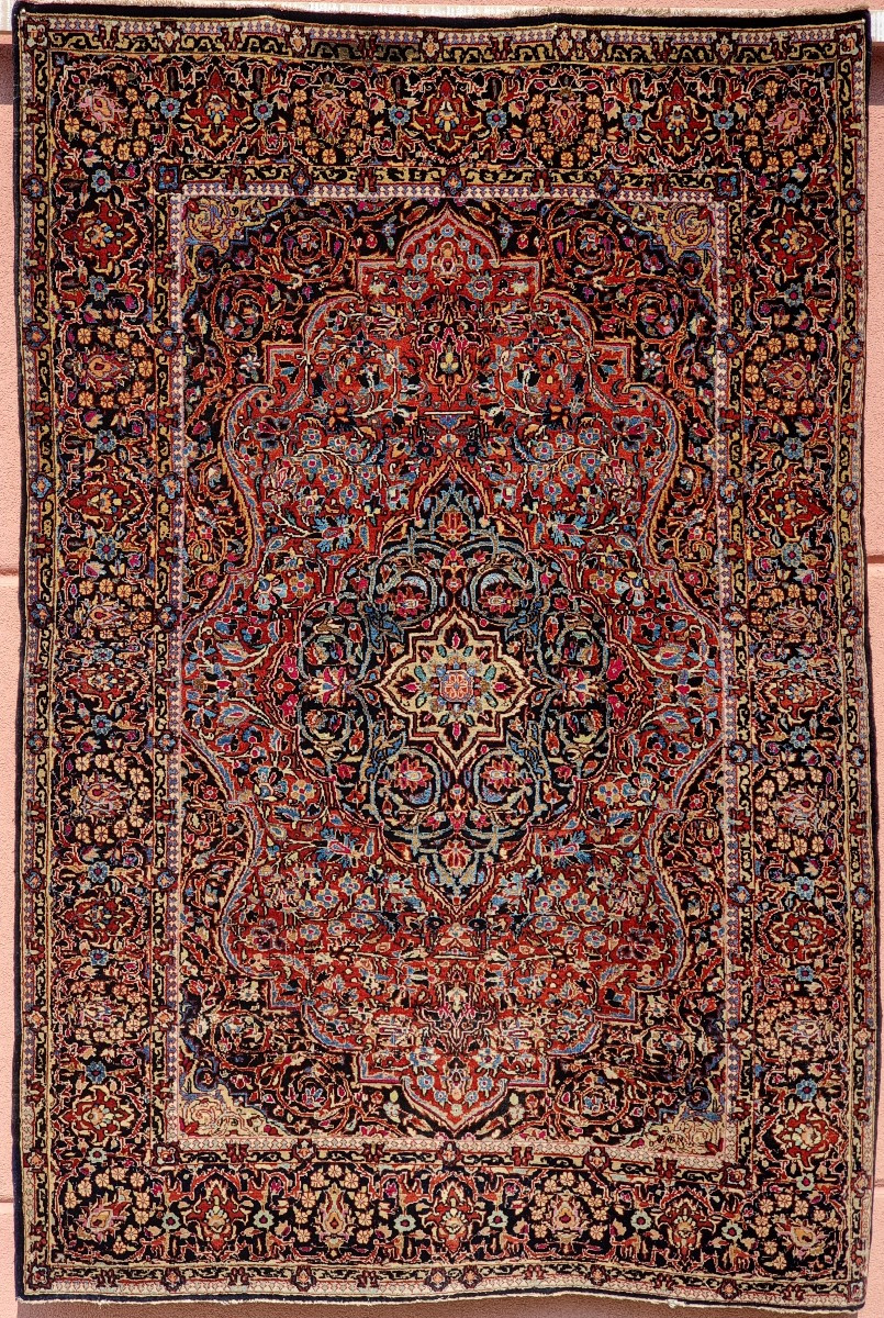 Tappeto persiano Kashan annodato a mano – fine XIX / inizi XX secolo – 208 × 140 cm