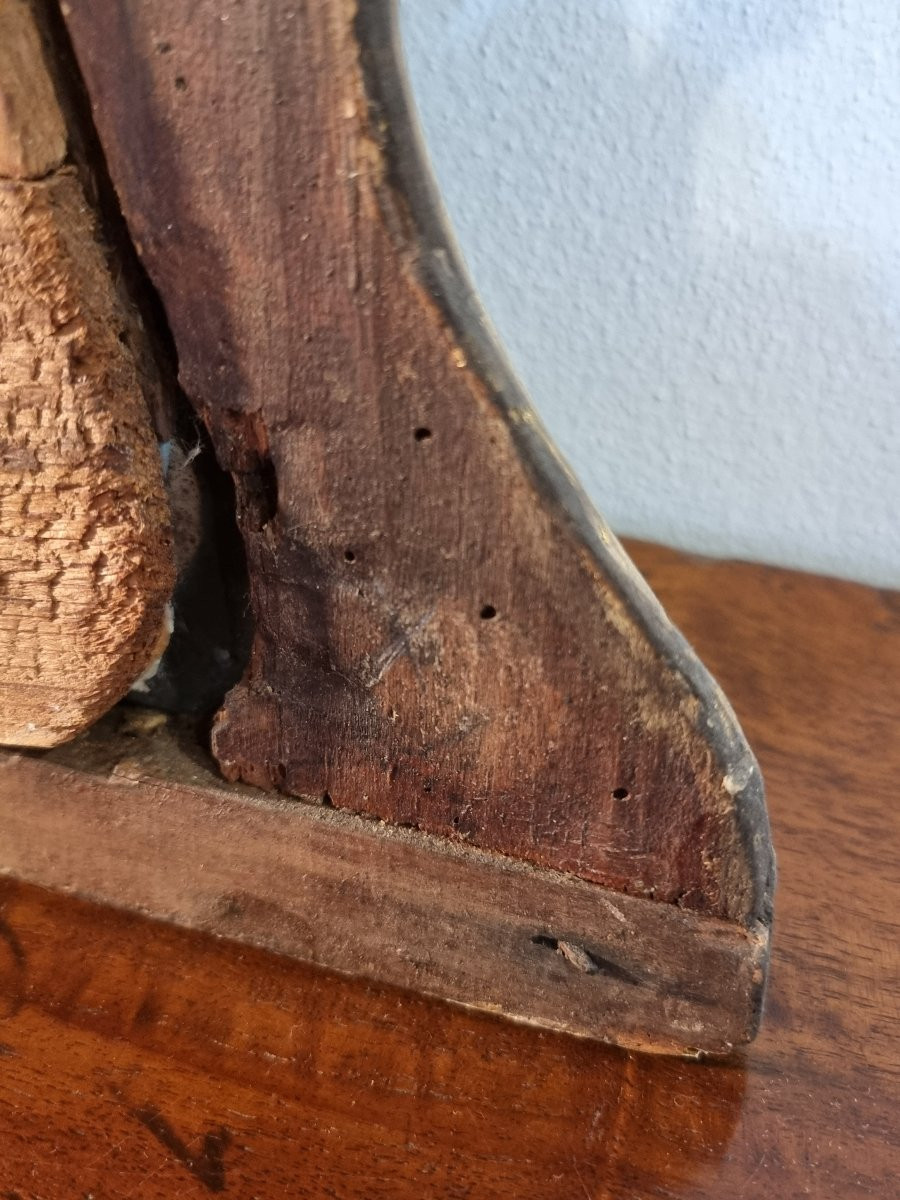 Specchiera veneziana da caminiera, XVIII secolo, intagliata e dorata a foglia d’oro-photo-6