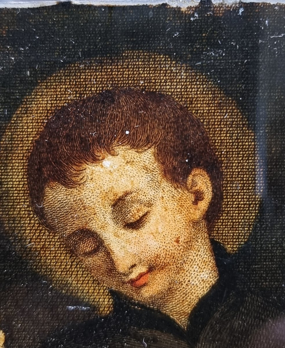 Piccolo dipinto su vetro con San Luigi Gonzaga – ambito veneto, inizi XIX secolo-photo-2
