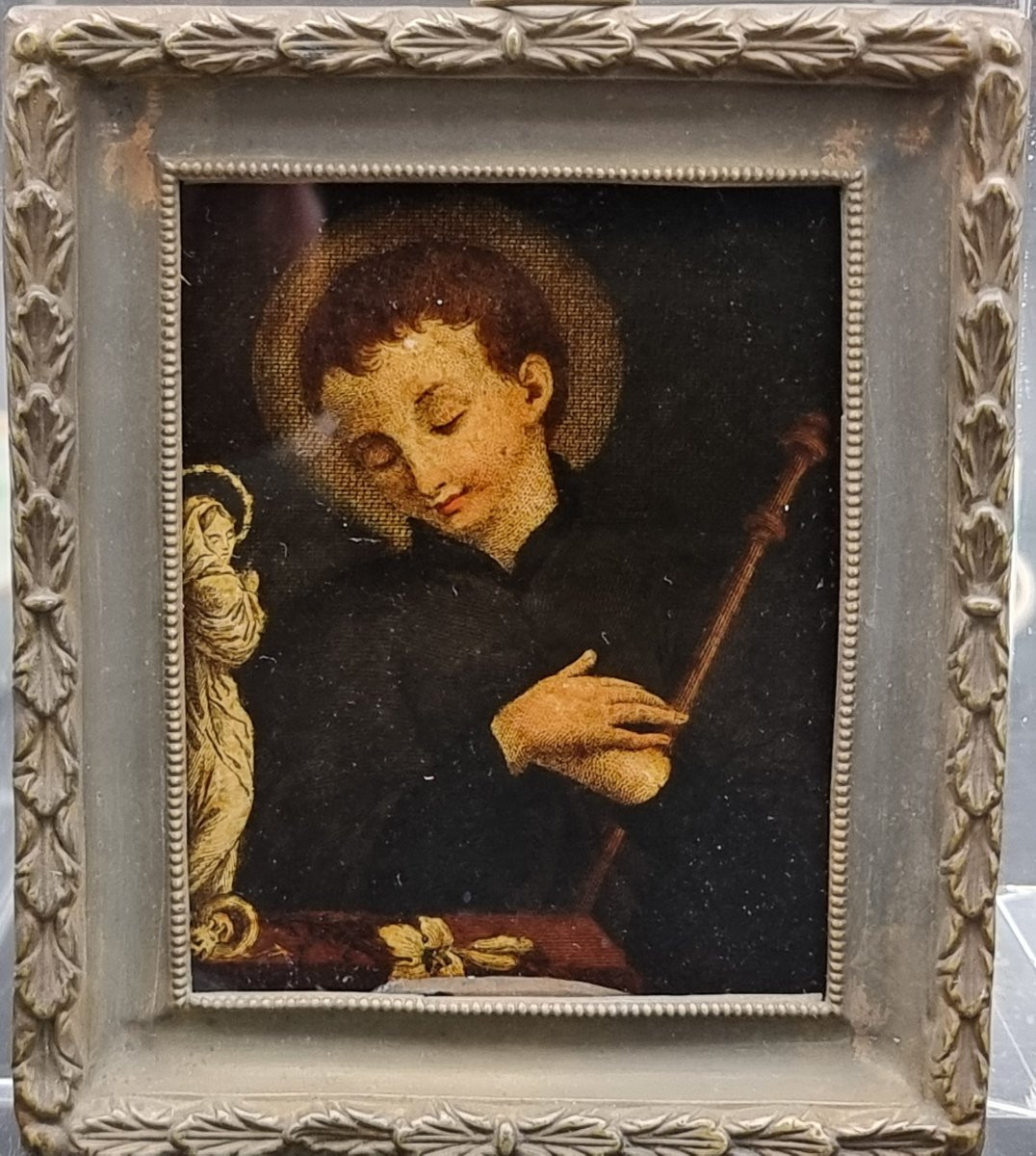 Piccolo dipinto su vetro con San Luigi Gonzaga – ambito veneto, inizi XIX secolo-photo-3