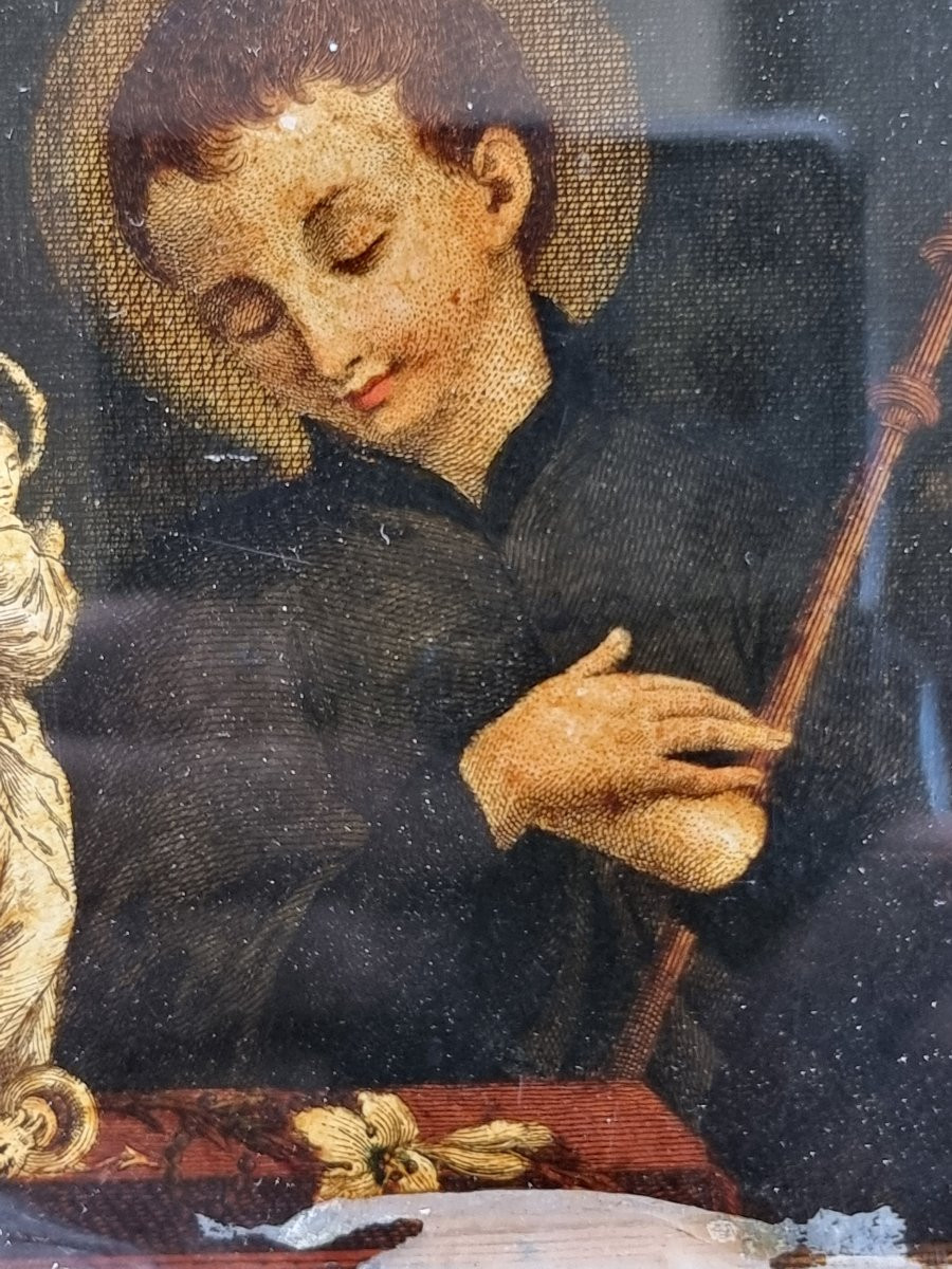 Piccolo dipinto su vetro con San Luigi Gonzaga – ambito veneto, inizi XIX secolo-photo-1
