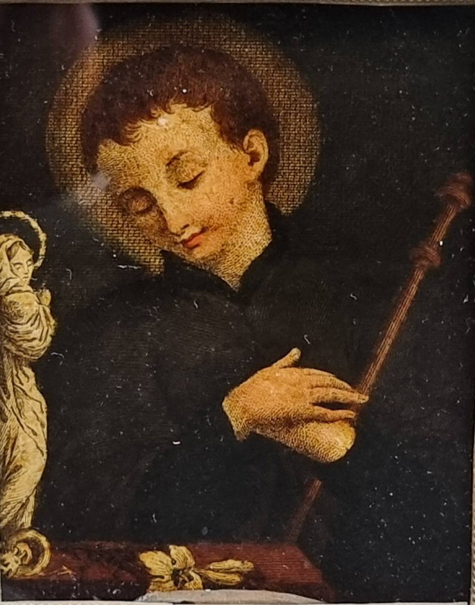 Piccolo dipinto su vetro con San Luigi Gonzaga – ambito veneto, inizi XIX secolo