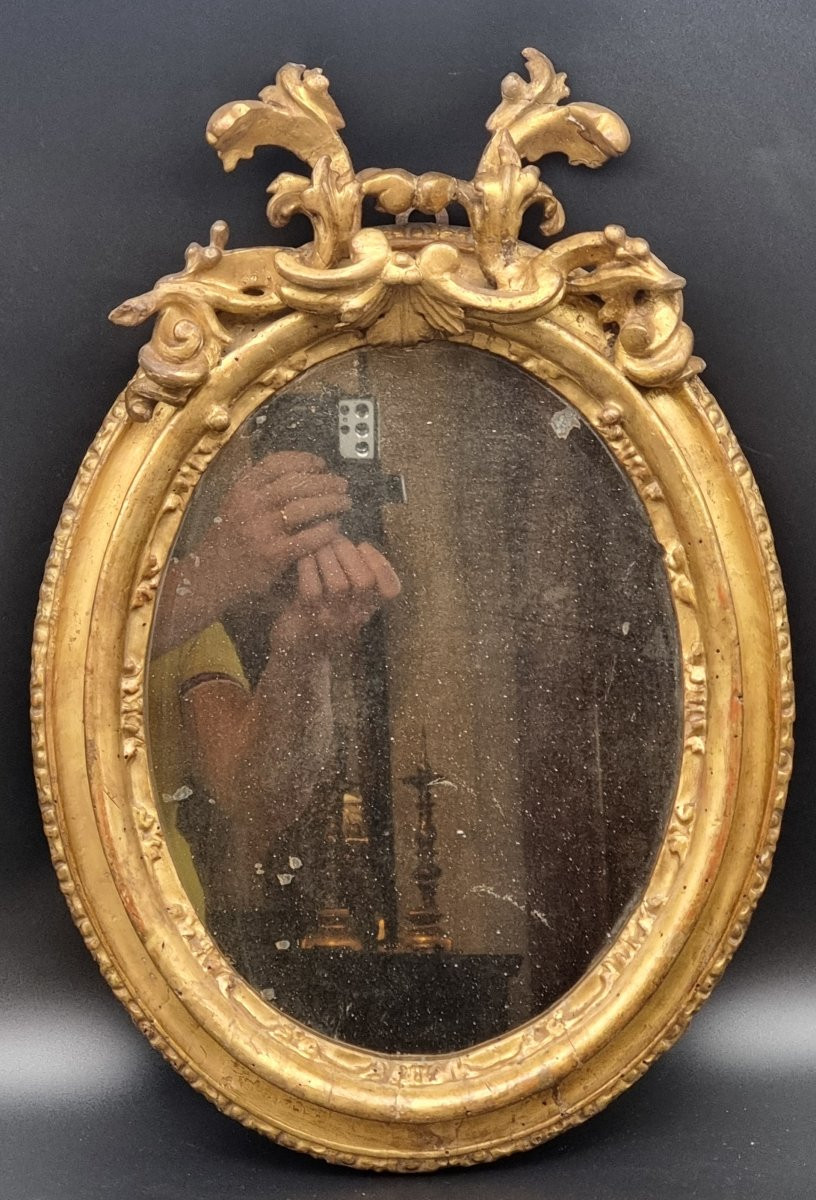 Cornice ovale intagliata e dorata – Bologna, inizi XVIII secolo-photo-7