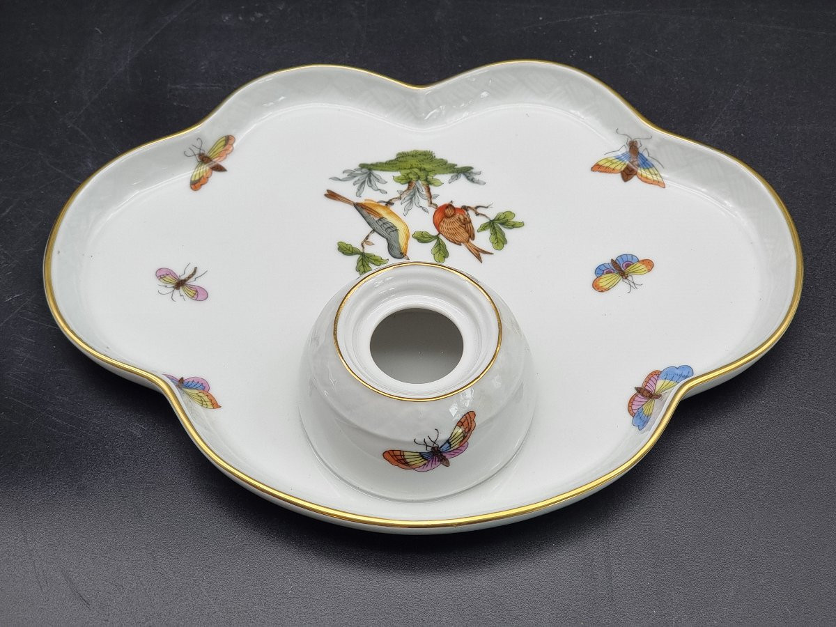 Calamaio in porcellana Herend, decoro “Rothschild Bird”, XX secolo-photo-2