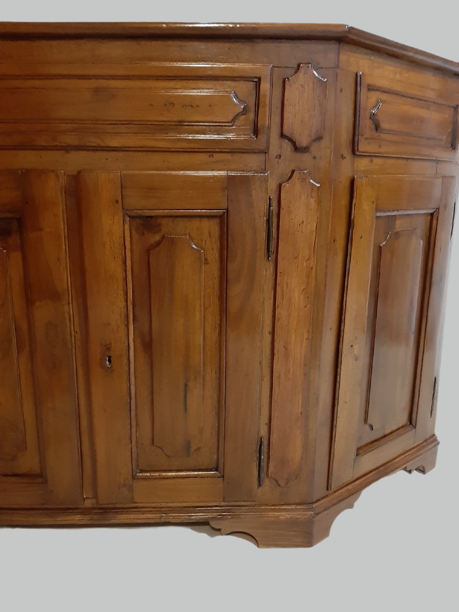 Credenza veneta scantonata in noce, XVIII secolo-photo-2