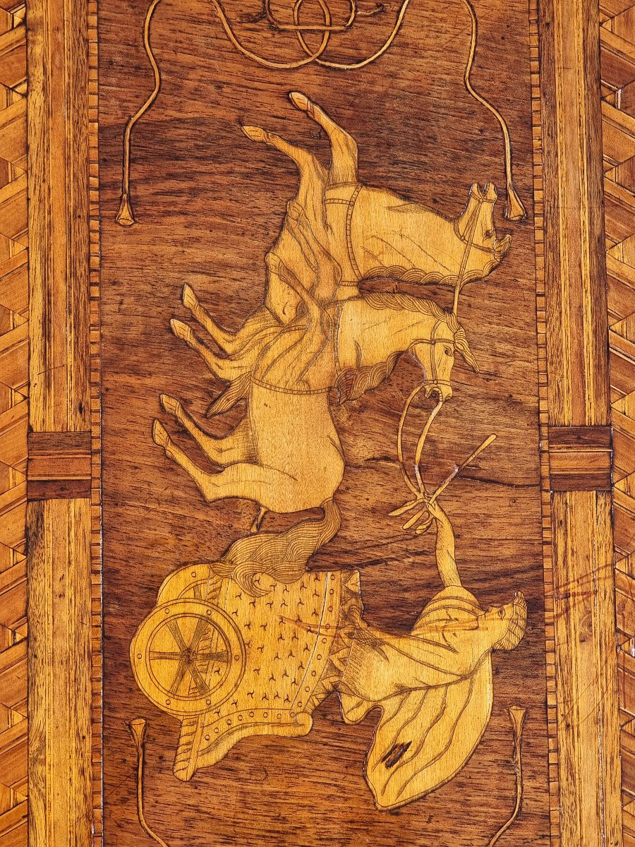 Tavolino a vela intarsiato, bottega di Rolo (Emilia), seconda metà dell’Ottocento-photo-2