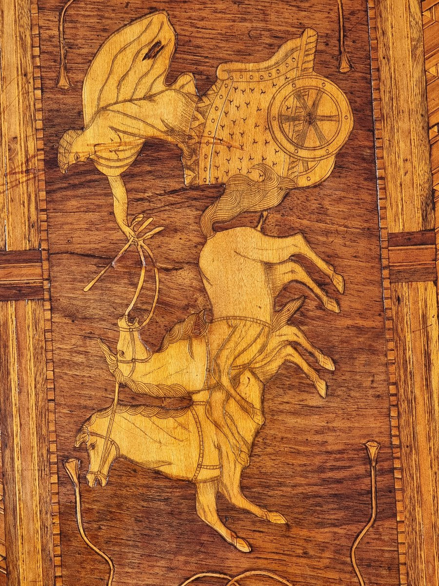 Tavolino a vela intarsiato, bottega di Rolo (Emilia), seconda metà dell’Ottocento-photo-3