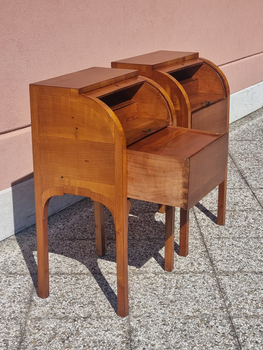 Coppia di piccoli secretaire a rullo, area veneta (probabilmente Vicenza), inizi XIX secolo-photo-8