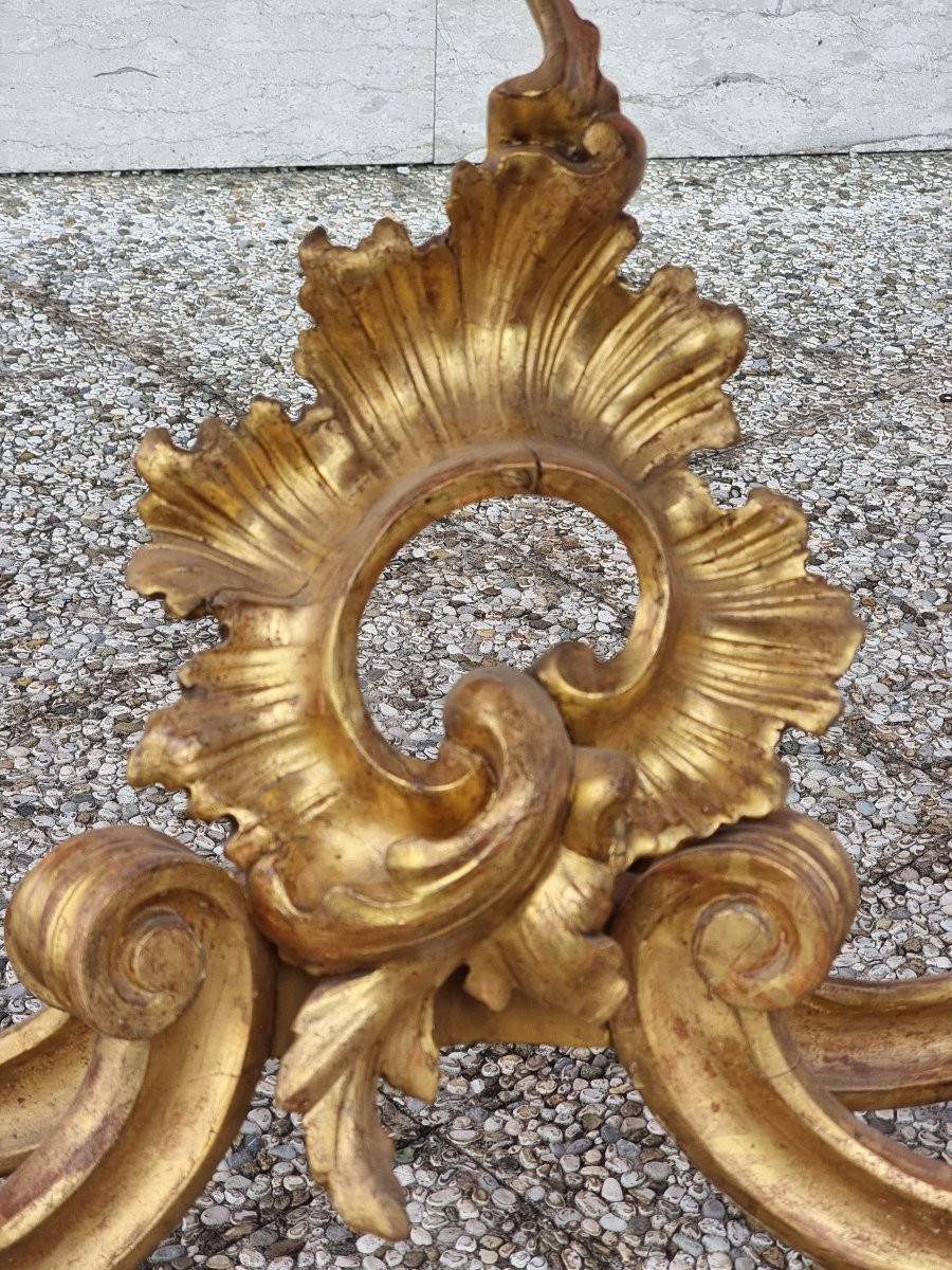 Console dorata con piano in marmo – Veneto, metà XIX secolo-photo-4