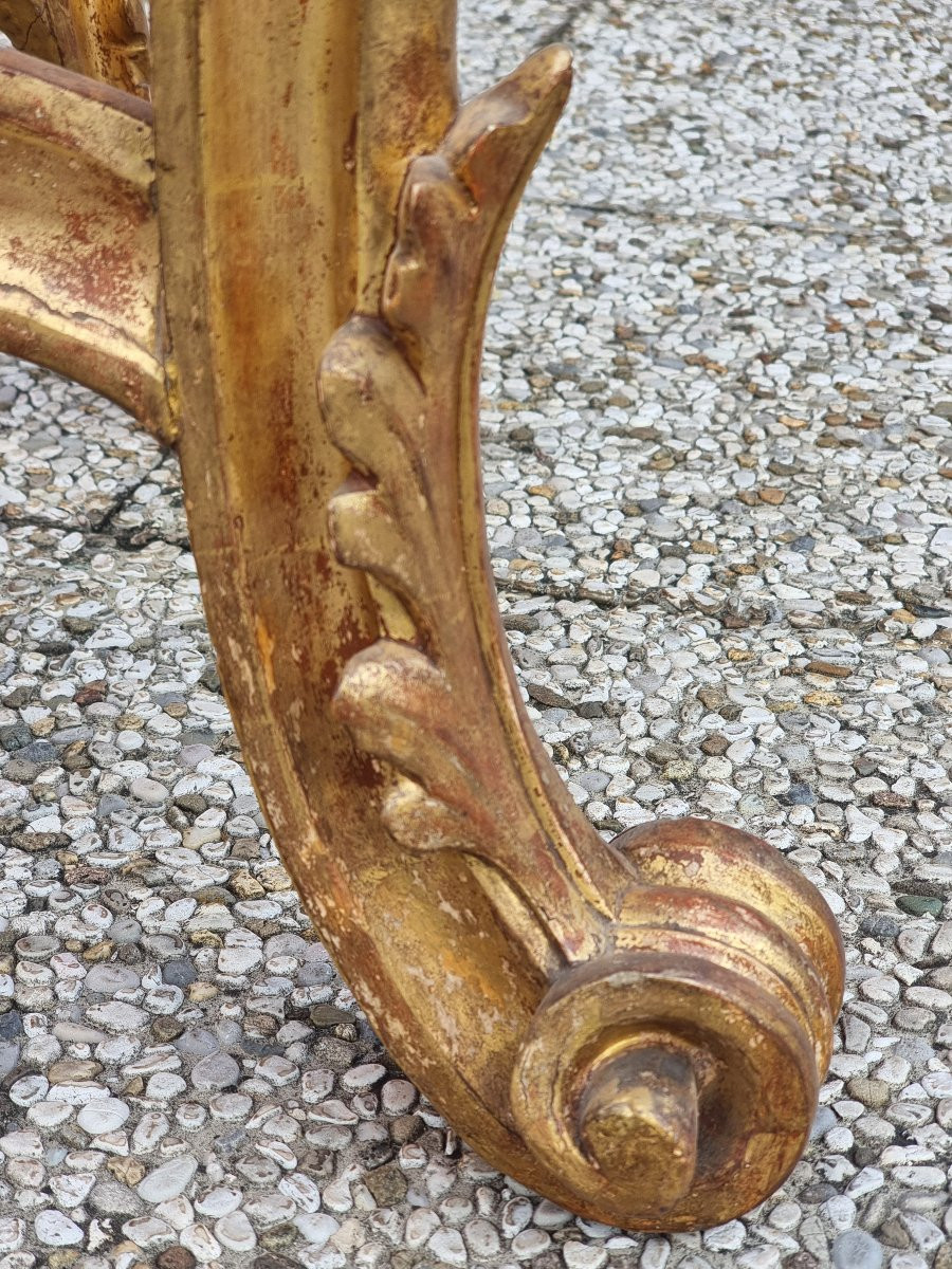 Console dorata con piano in marmo – Veneto, metà XIX secolo-photo-3