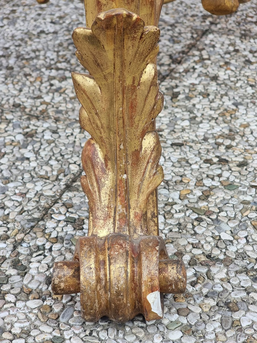 Console dorata con piano in marmo – Veneto, metà XIX secolo-photo-4