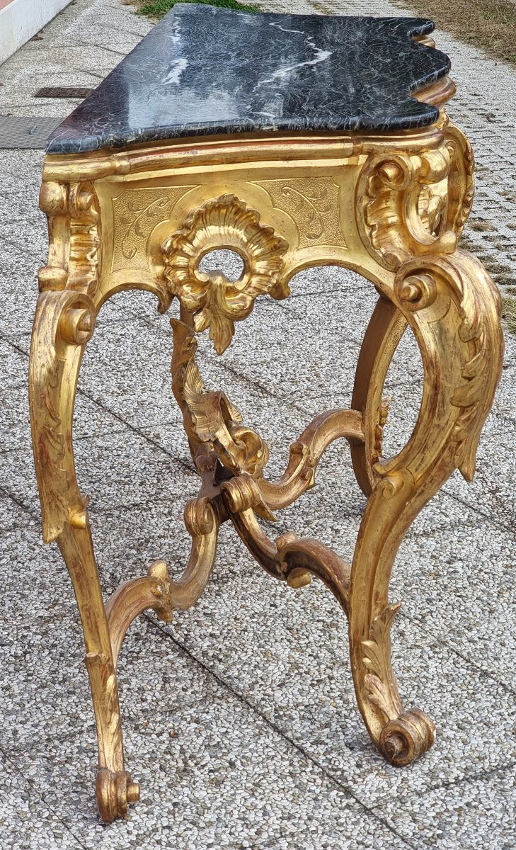 Console dorata con piano in marmo – Veneto, metà XIX secolo-photo-7