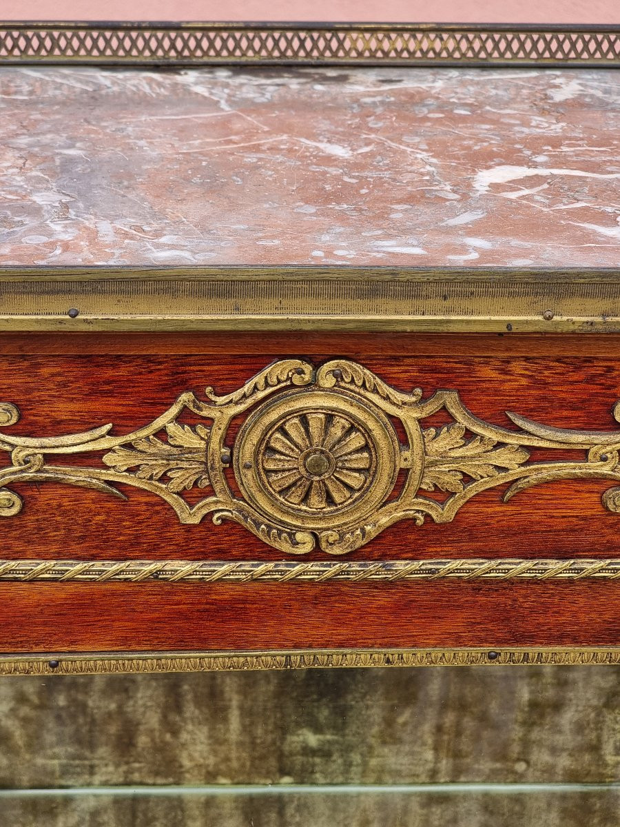 Cristalliera in mogano e bronzi dorati – Francia, periodo Napoleone III, fine XIX secolo-photo-4