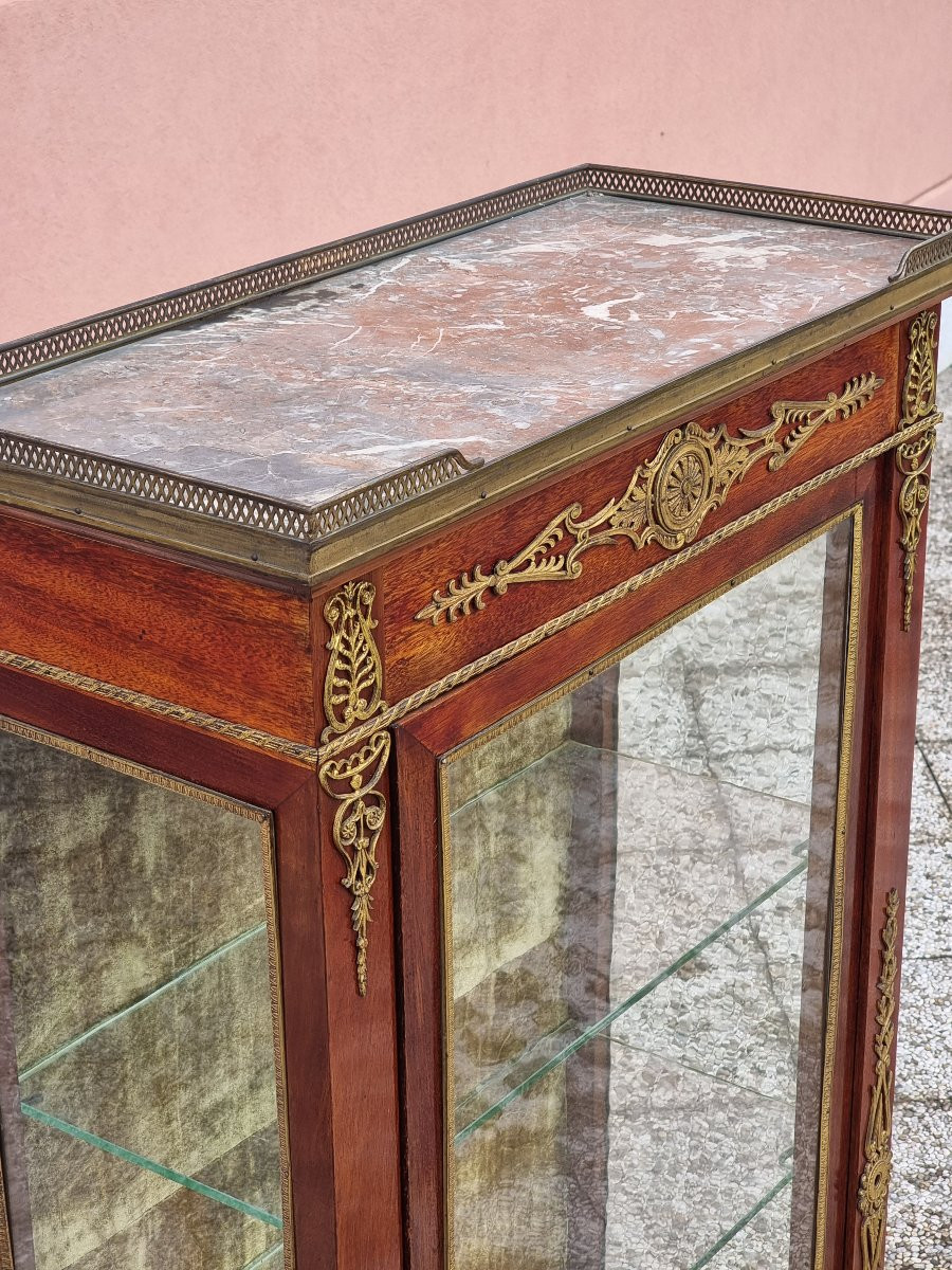 Cristalliera in mogano e bronzi dorati – Francia, periodo Napoleone III, fine XIX secolo-photo-5