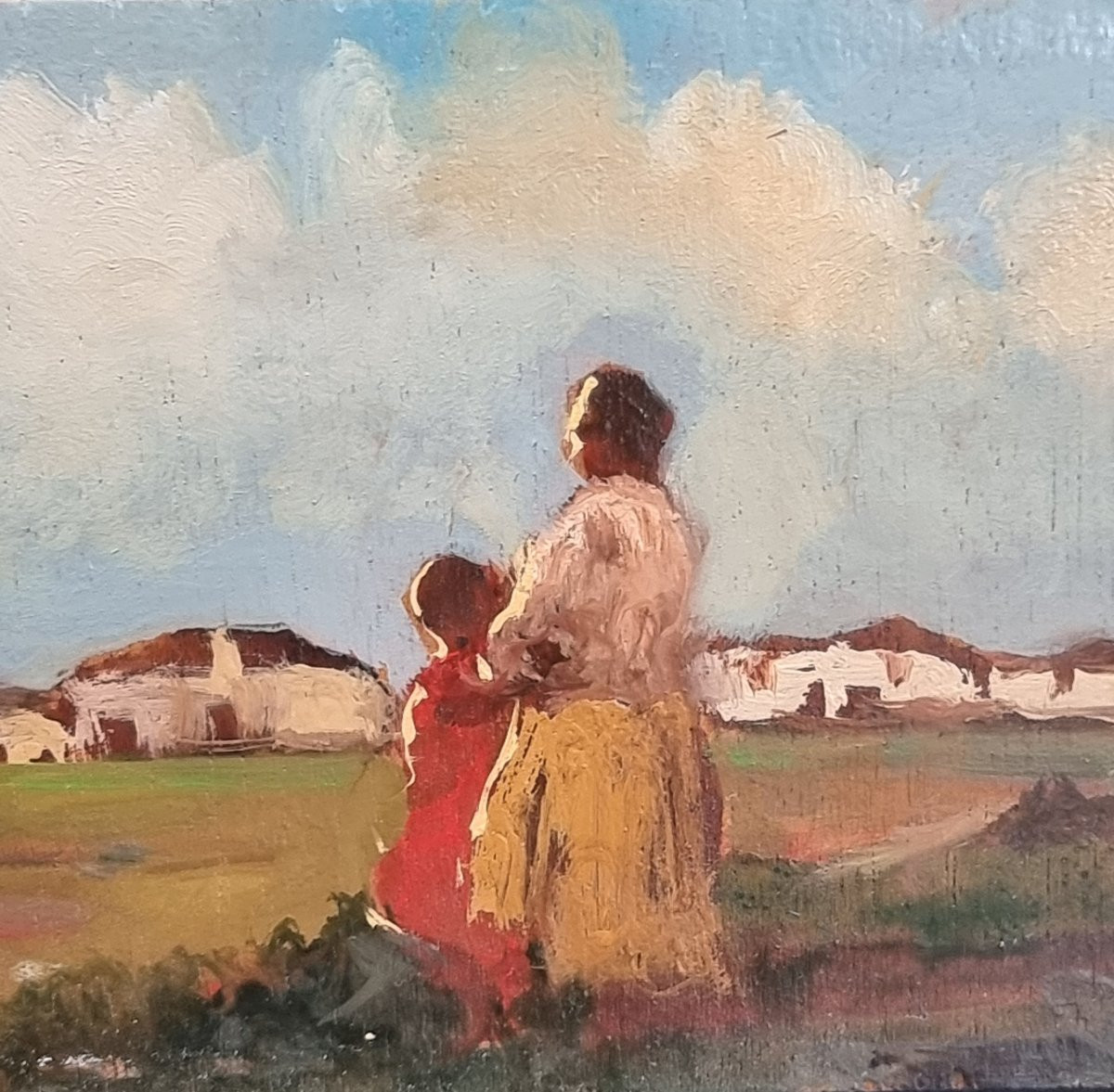 Coppia di oli su tavoletta – Scuola veneziana, firmati Frattini-photo-5