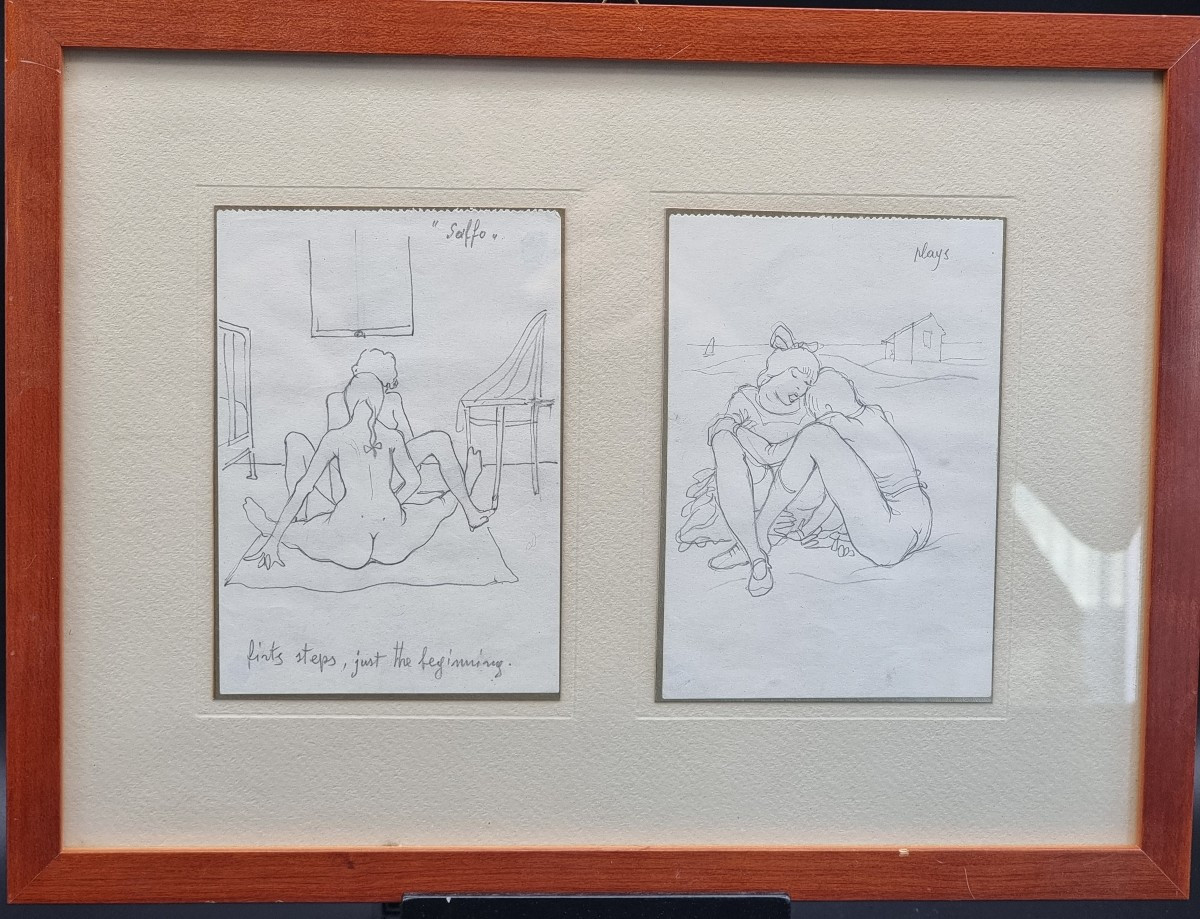 Tre disegni a matita attribuiti ad Alberto Vargas (1896–1982)-photo-1