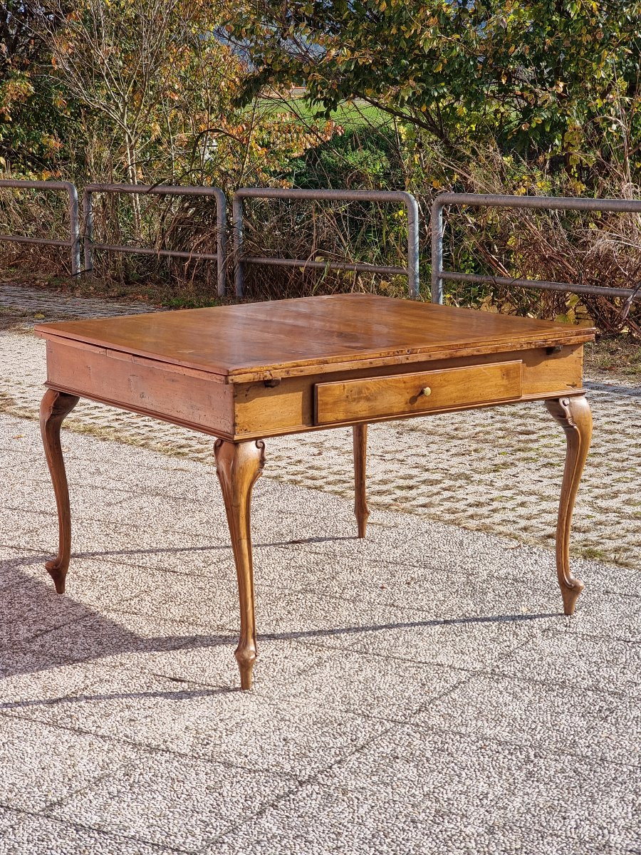 Tavolo veneto allungabile in noce massiccio, XVIII secolo-photo-3