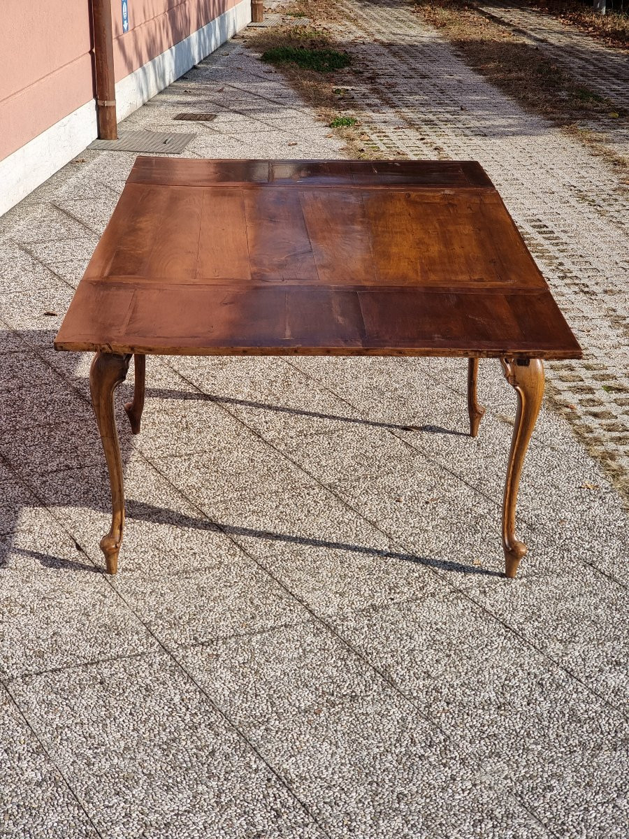Tavolo veneto allungabile in noce massiccio, XVIII secolo-photo-4