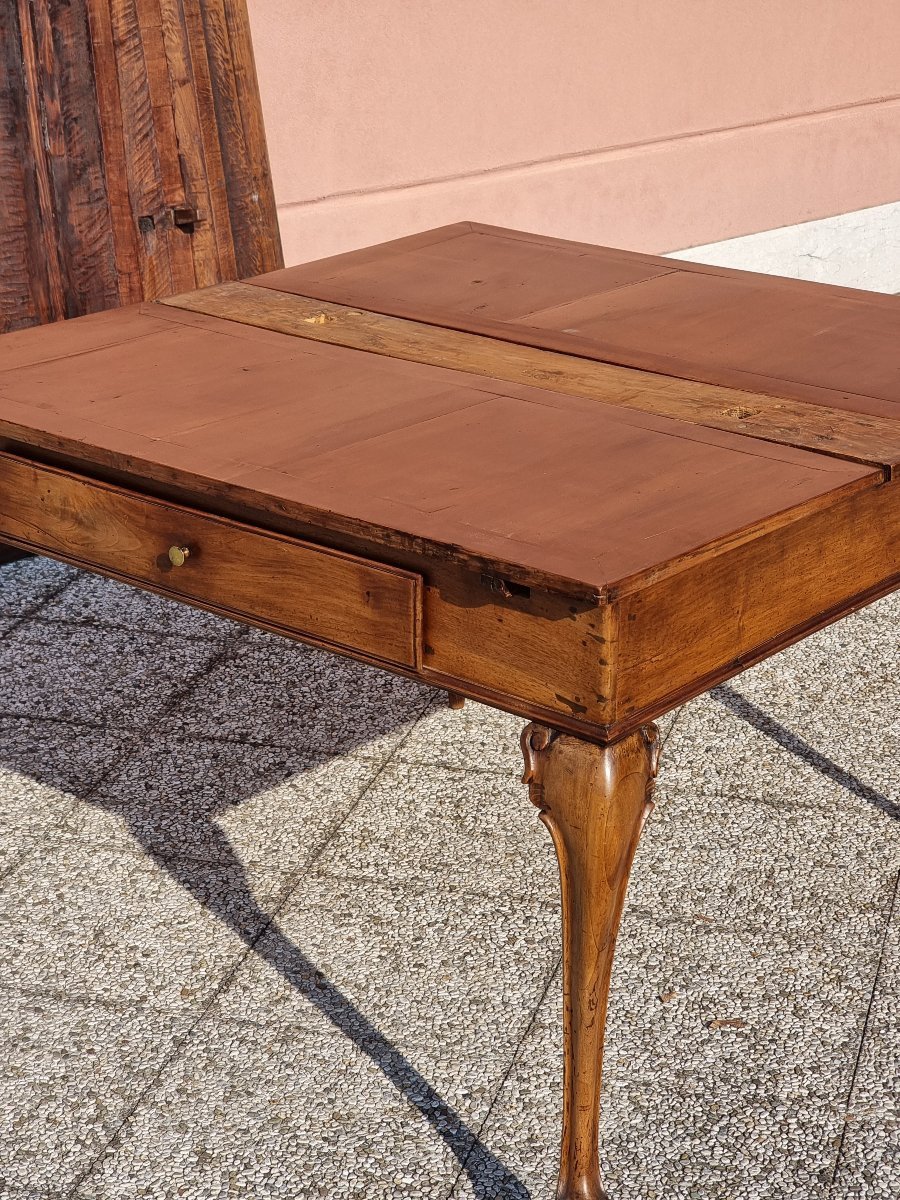 Tavolo veneto allungabile in noce massiccio, XVIII secolo-photo-7