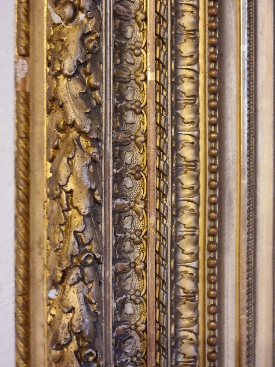 Grande cornice in pastiglia dorata, inizi XIX secolo-photo-3