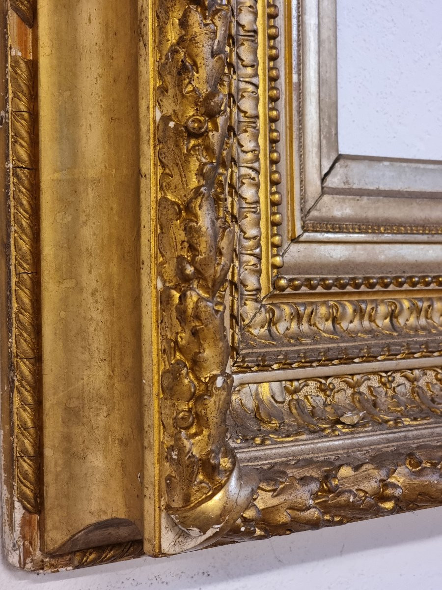 Grande cornice in pastiglia dorata, inizi XIX secolo-photo-1