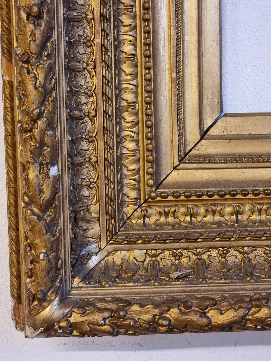 Grande cornice in pastiglia dorata, inizi XIX secolo-photo-2