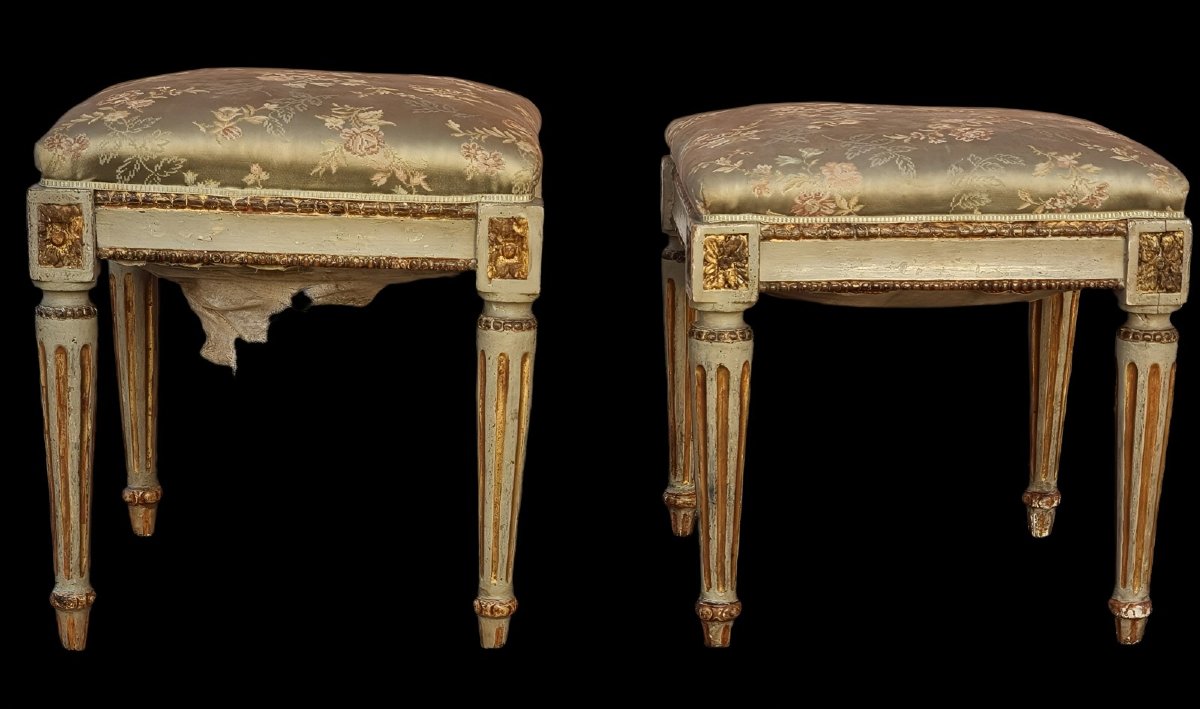 Coppia di sgabelli Luigi XVI, Venezia, fine XVIII secolo-photo-2
